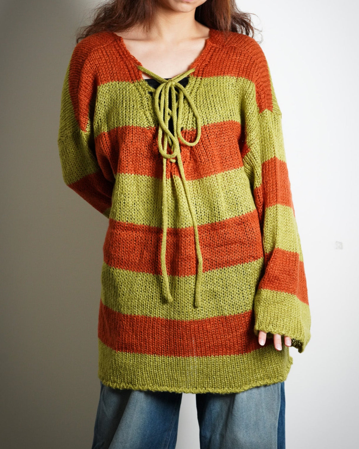 Oversize Striped Knit Sweater