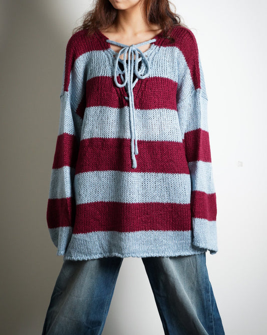 Oversize Striped Knit Sweater