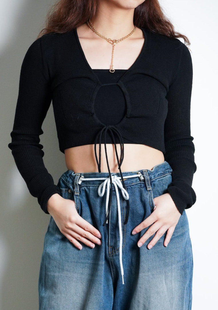 Tie-front Cropped Top