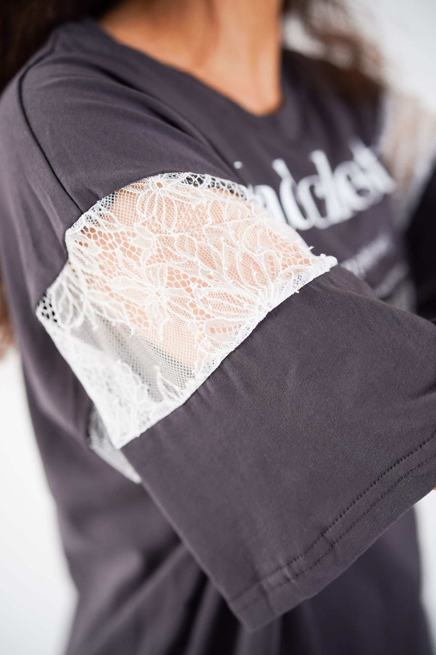 White Bru Sleeve Lace Tee