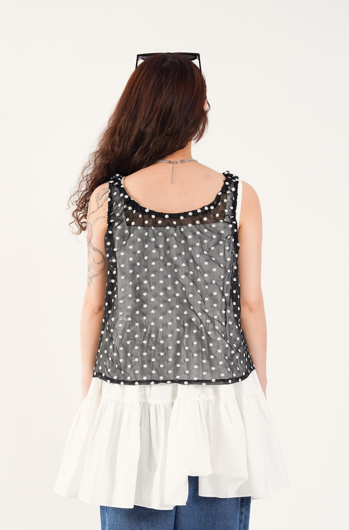 Floral Whisper Lace-Up Top