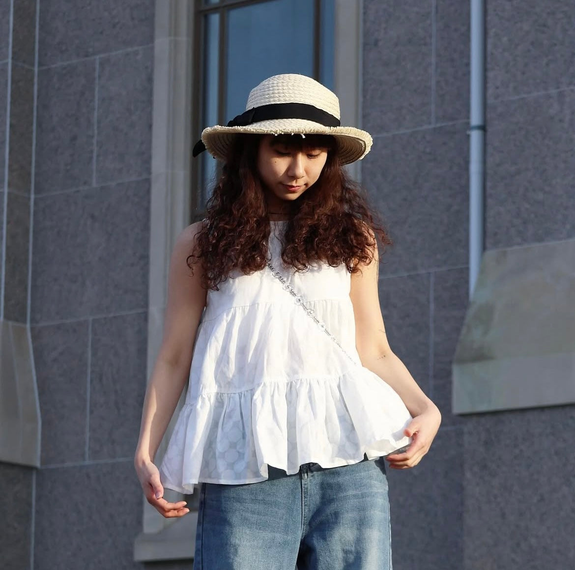 Tiered Polka Dot Cotton Tank