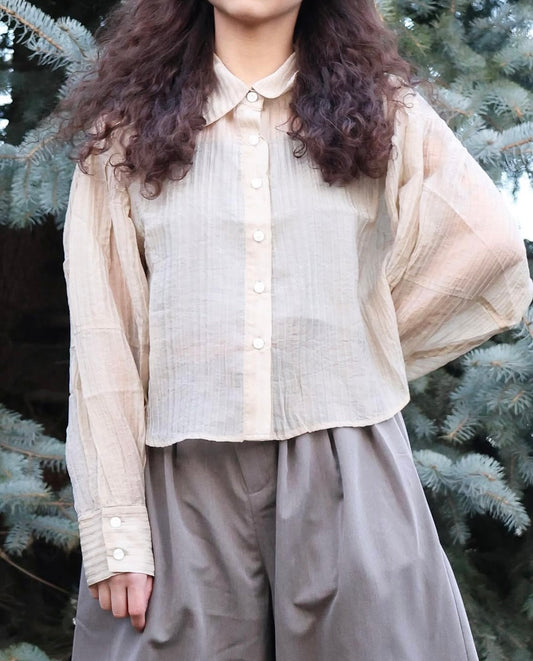 Compact Sheer Button Blouse