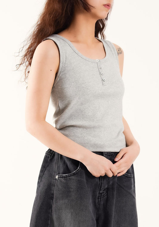 Super Soft Gray Ribbed Tank