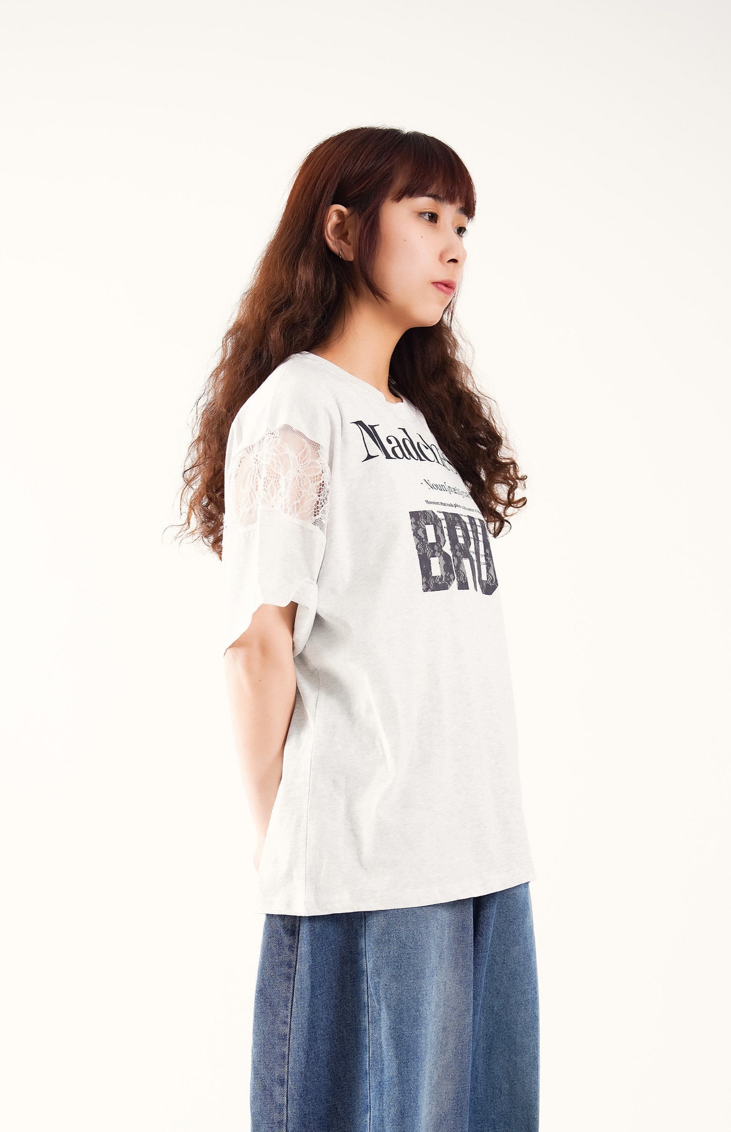 White Bru Sleeve Lace Tee
