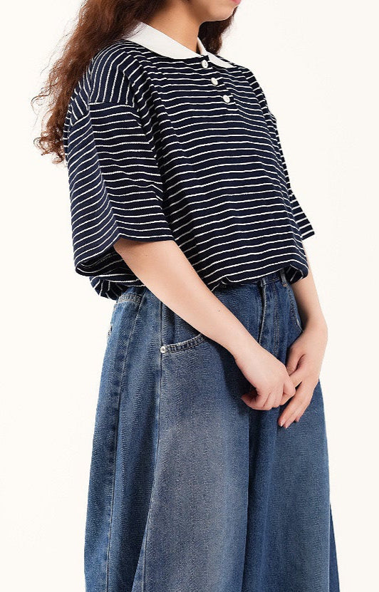 Maroon Striped Polo