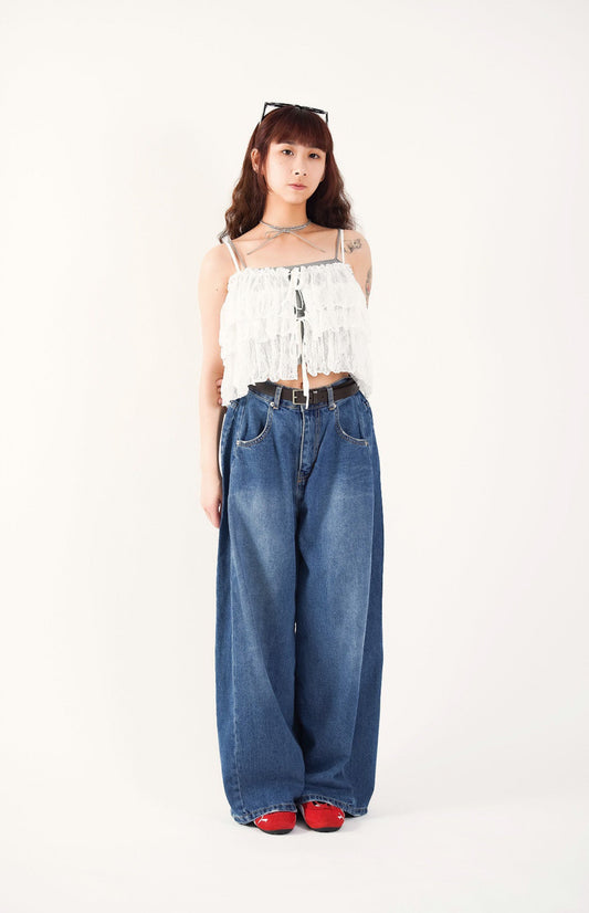 Easygoing Denim Flow Wide Jeans