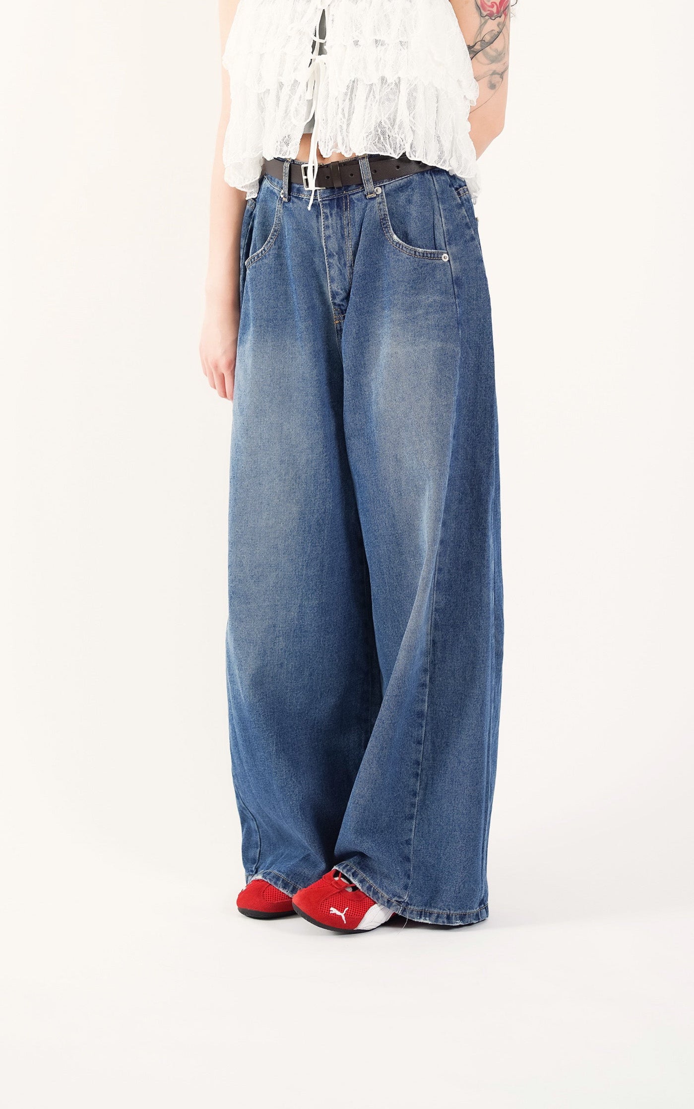 Easygoing Denim Flow Wide Jeans