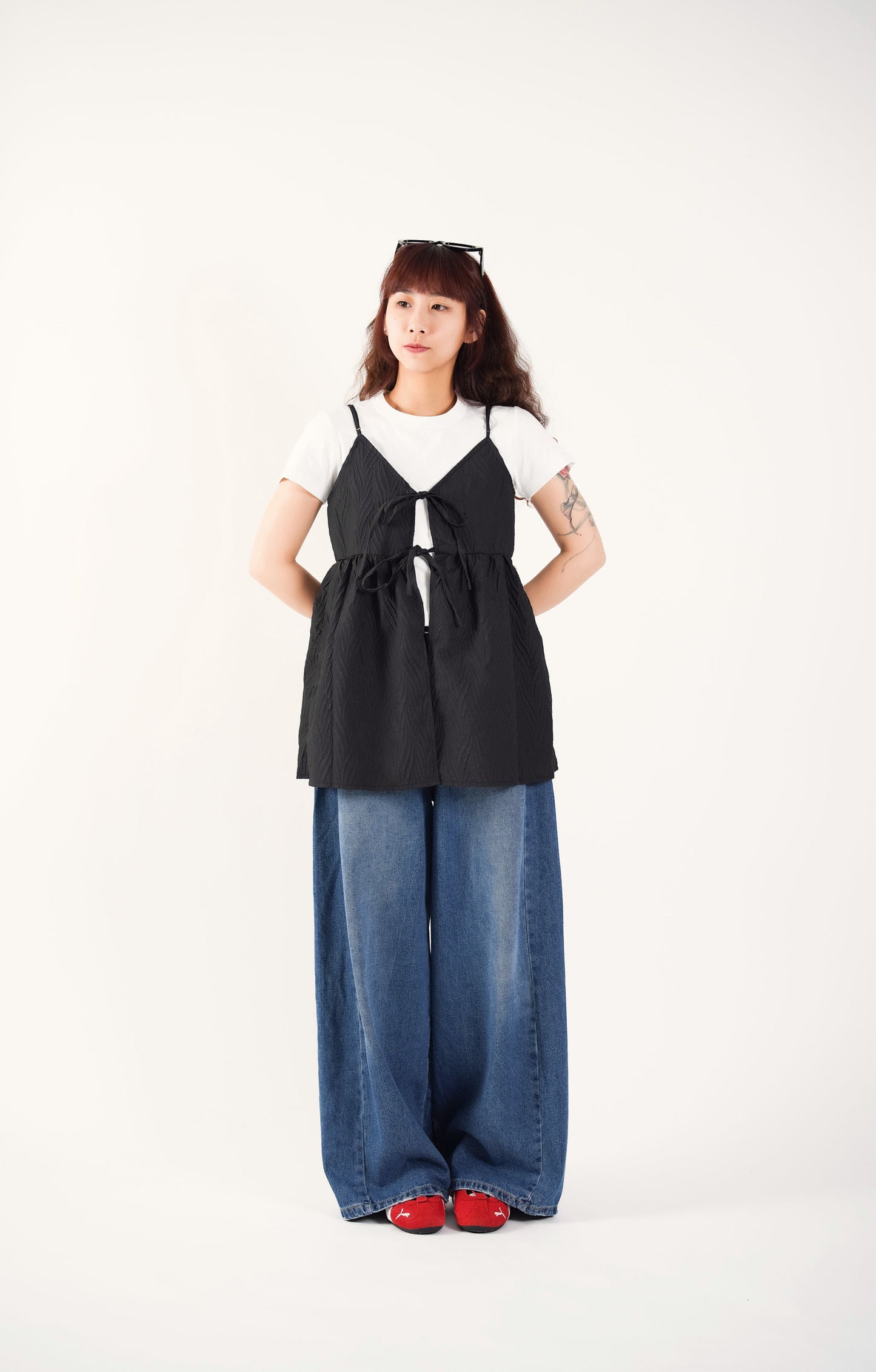 2-Way Puffy Jacquard Camisole
