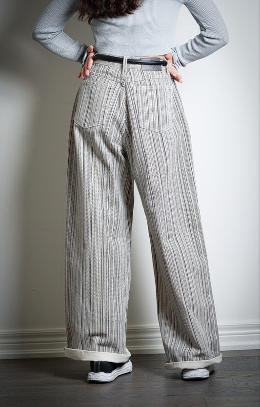Striped Wide-Leg Trousers