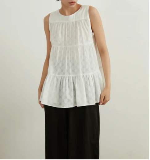 Tiered Polka Dot Cotton Tank