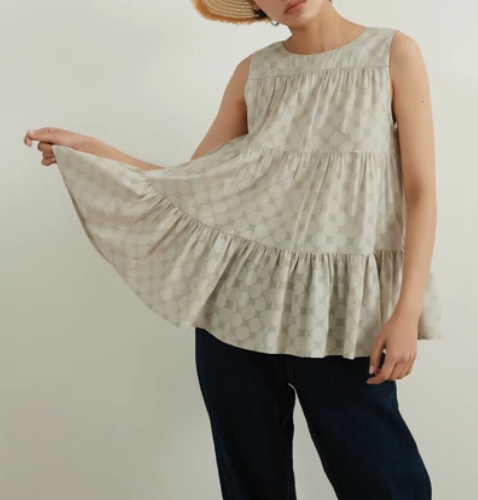 Tiered Polka Dot Cotton Tank