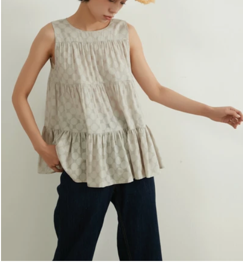 Tiered Polka Dot Cotton Tank