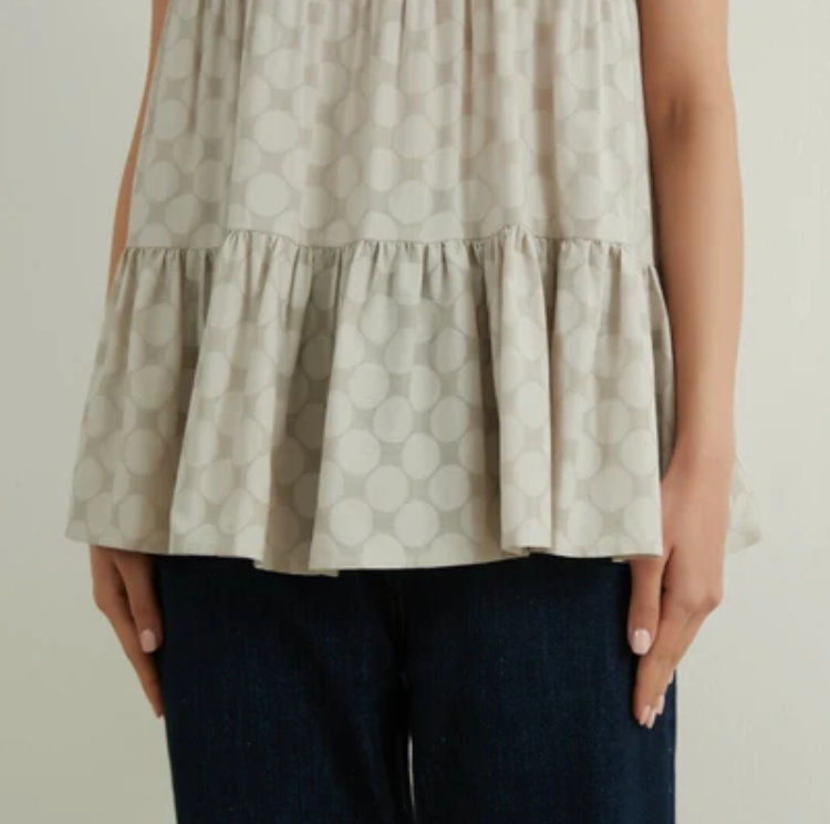 Tiered Polka Dot Cotton Tank