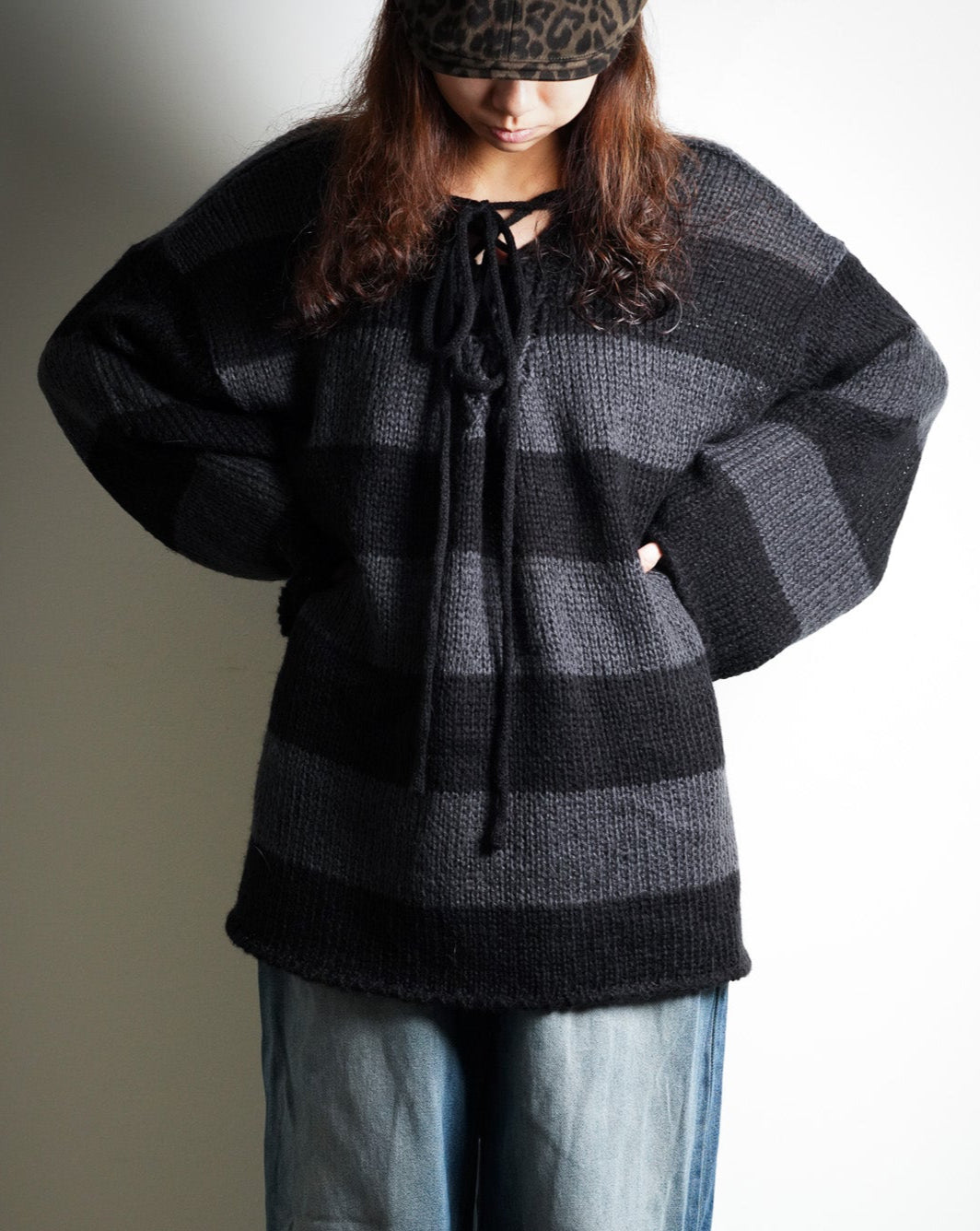 Oversize Striped Knit Sweater