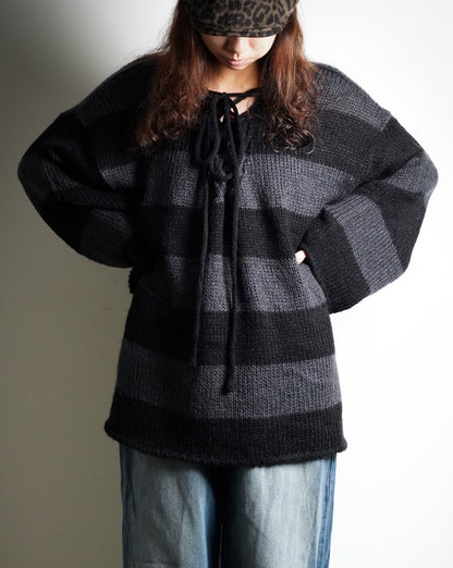 Oversize Striped Knit Sweater