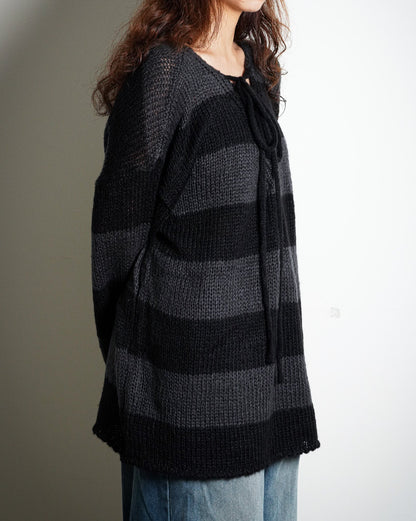 Oversize Striped Knit Sweater