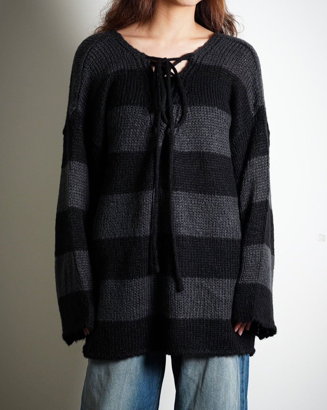 Oversize Striped Knit Sweater