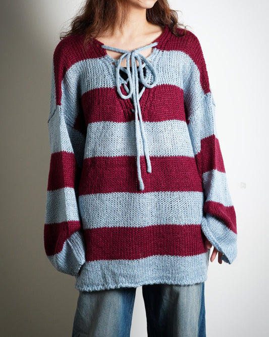 Oversize Striped Knit Sweater