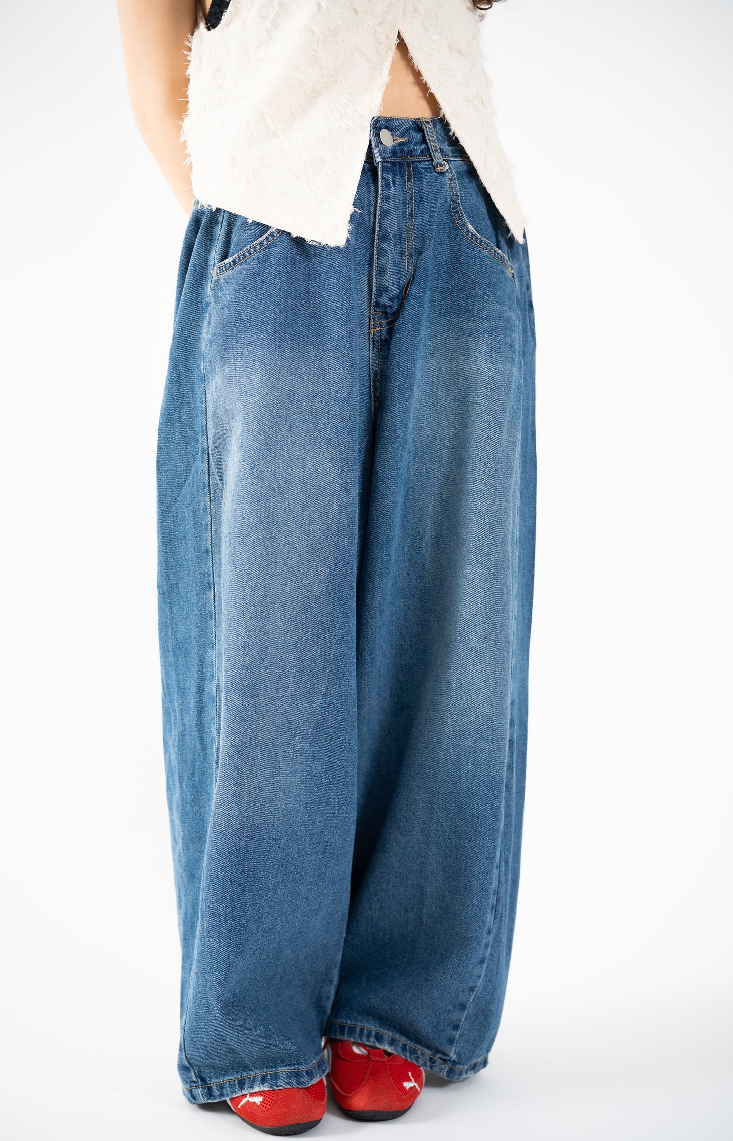Easygoing Denim Flow Wide Jeans