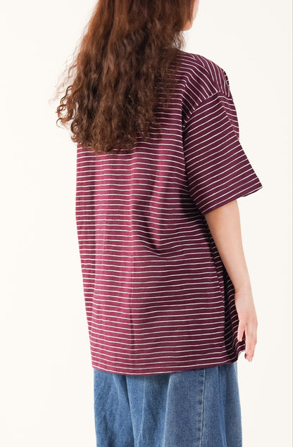 Maroon Striped Polo