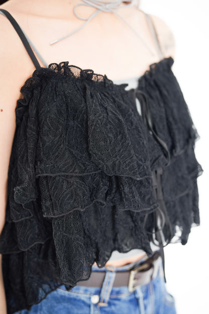 Embroidered Ruffle Camisole Top
