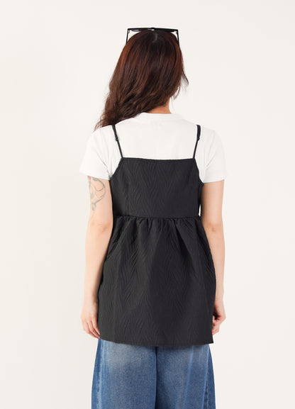 2-Way Puffy Jacquard Camisole