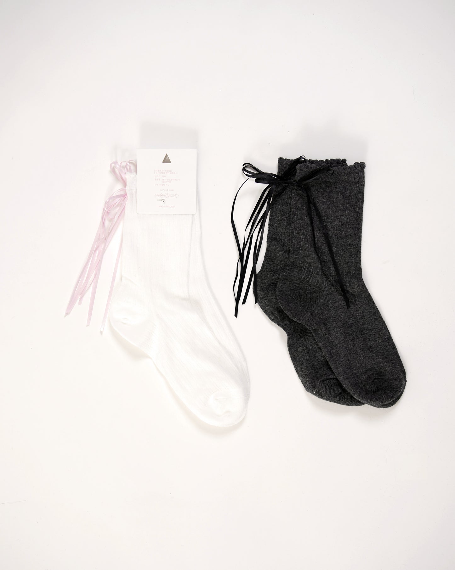 Ribbon-Tie Ruffle Crew Socks