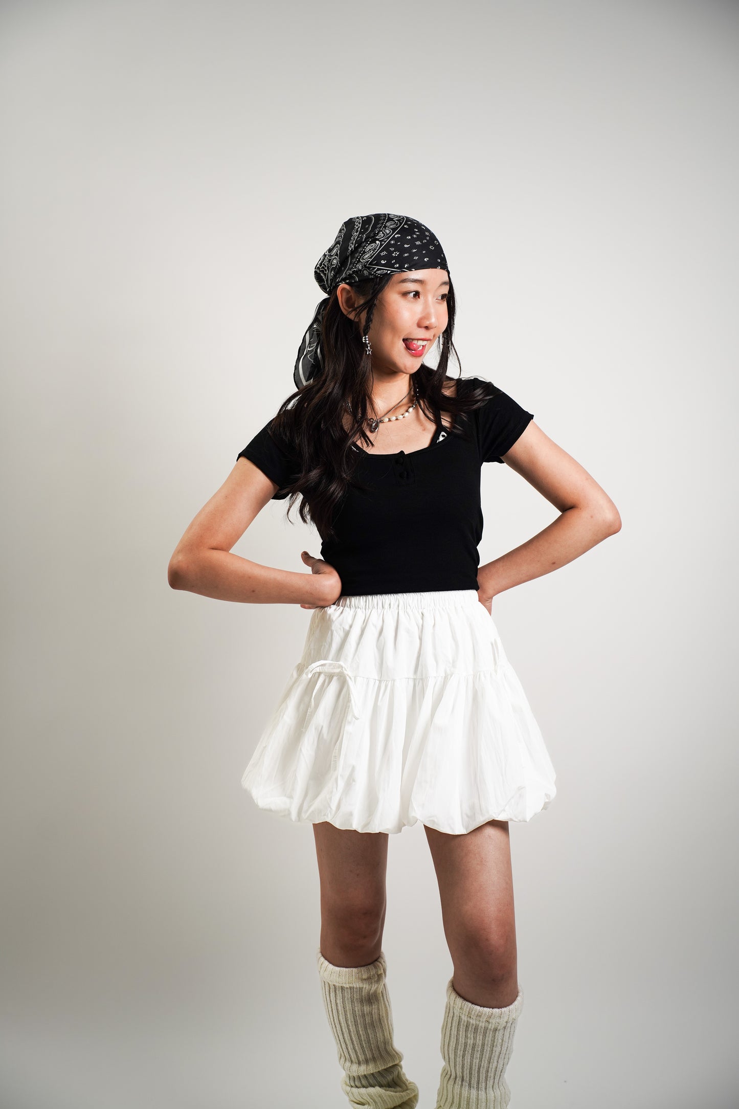 Fake Two-Piece Scoop Neck Tee with Inner Vest