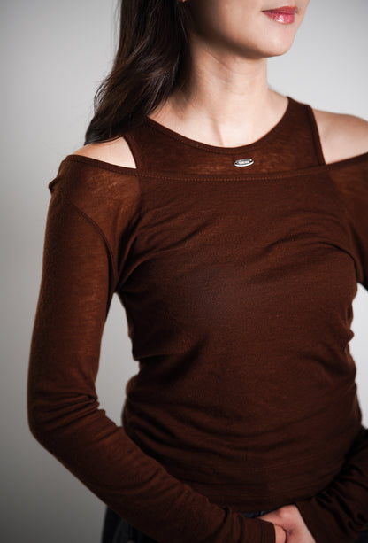 Cut-Out Shoulder Two-Piece Top Set