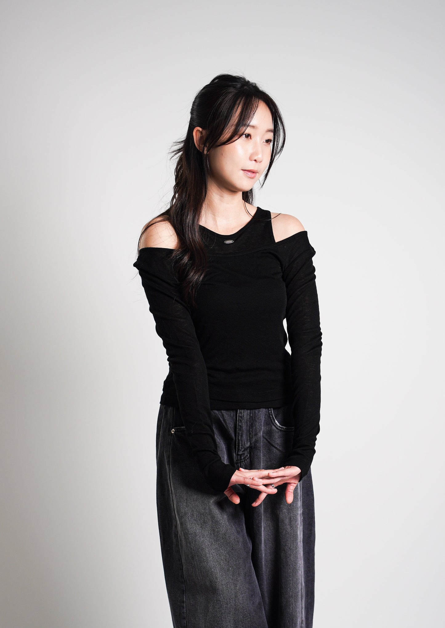 Cut-Out Shoulder Two-Piece Top Set