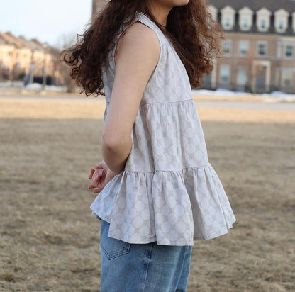 Tiered Polka Dot Cotton Tank