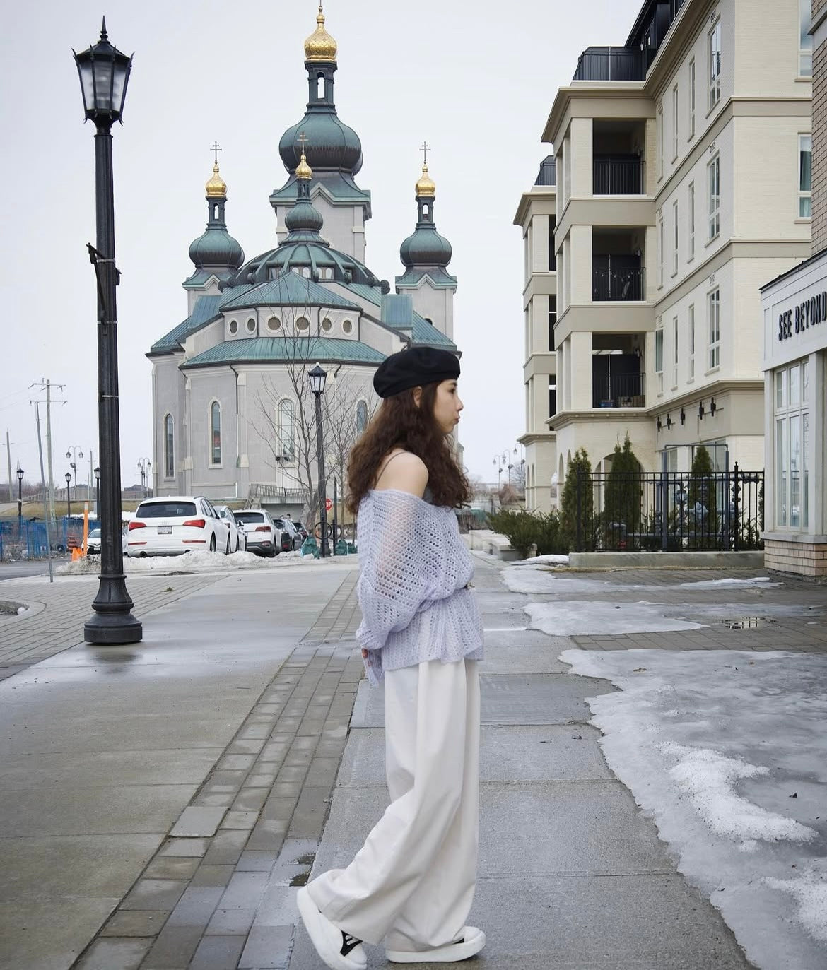 Mohair V-Neck Sheer Knitwear