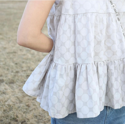 Tiered Polka Dot Cotton Tank