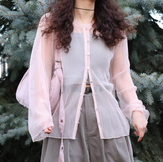2-Way Tulle Cardigan Sweater