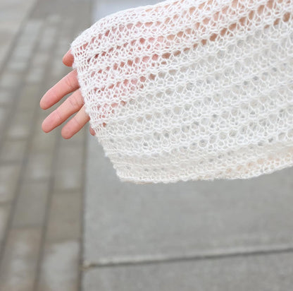 Mohair V-Neck Sheer Knitwear
