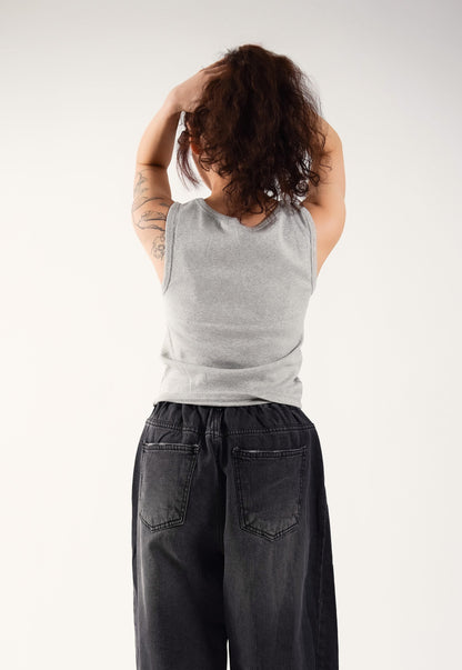 Super Soft Gray Ribbed Tank