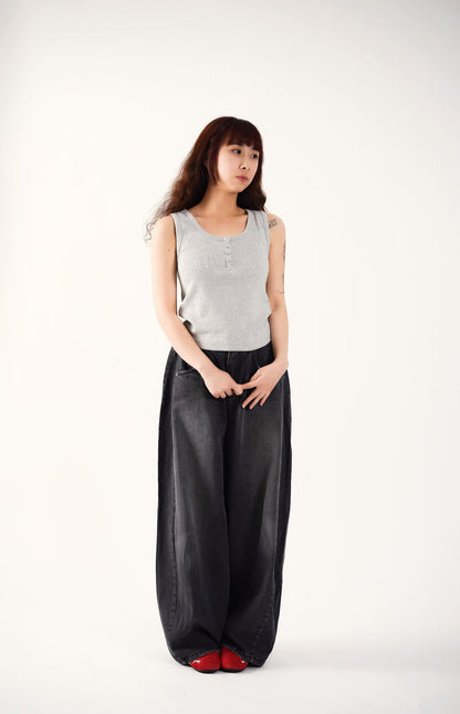 Super Soft Gray Ribbed Tank