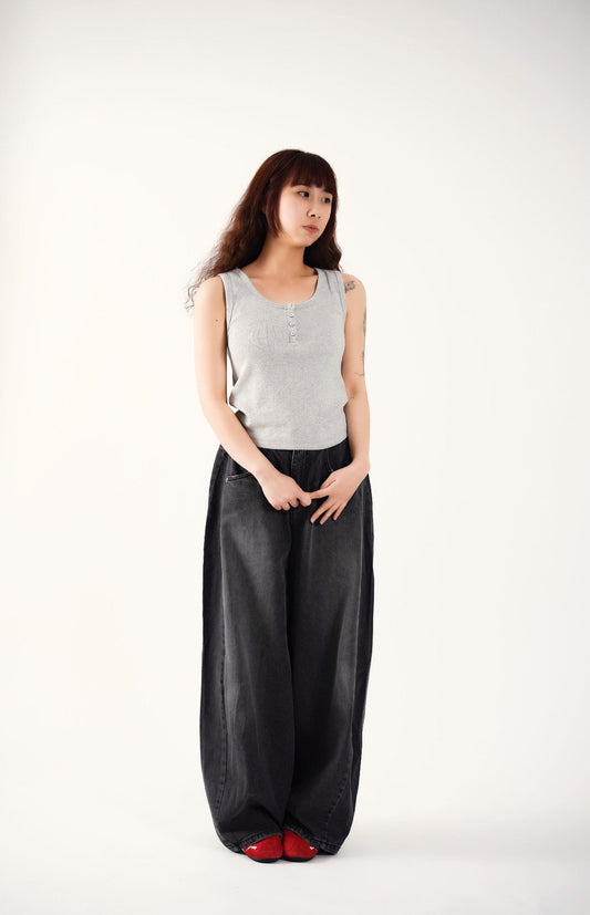 Super Soft Gray Ribbed Tank