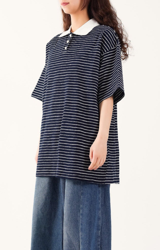 Maroon Striped Polo