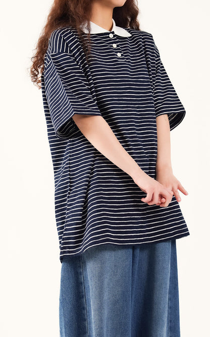 Maroon Striped Polo