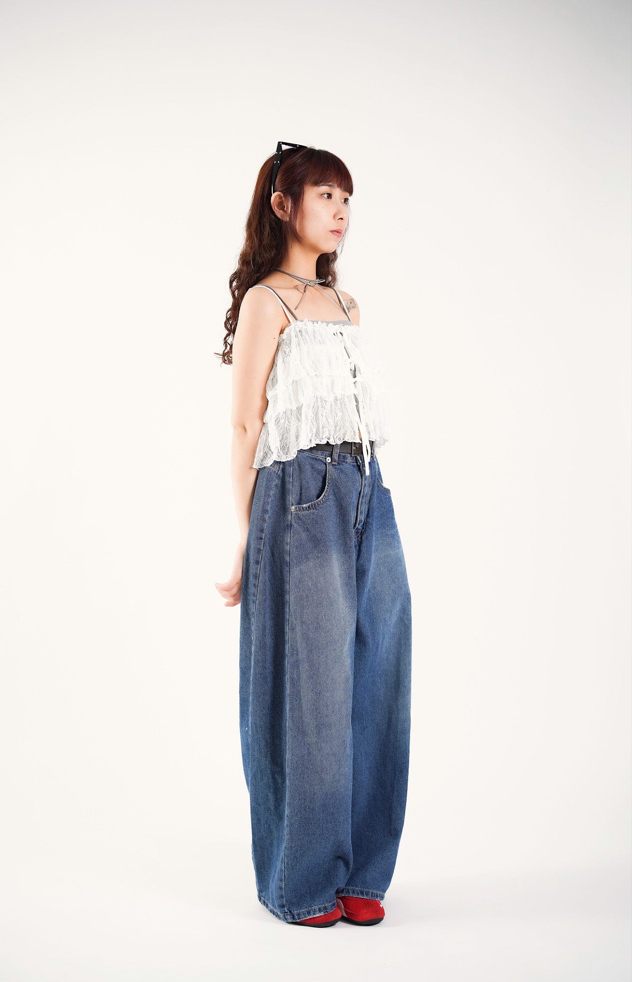 Embroidered Ruffle Camisole Top