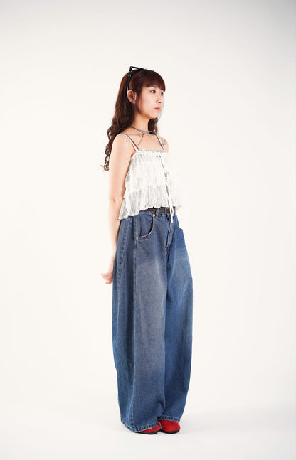 Embroidered Ruffle Camisole Top