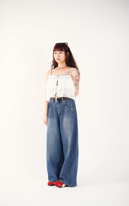 Embroidered Ruffle Camisole Top