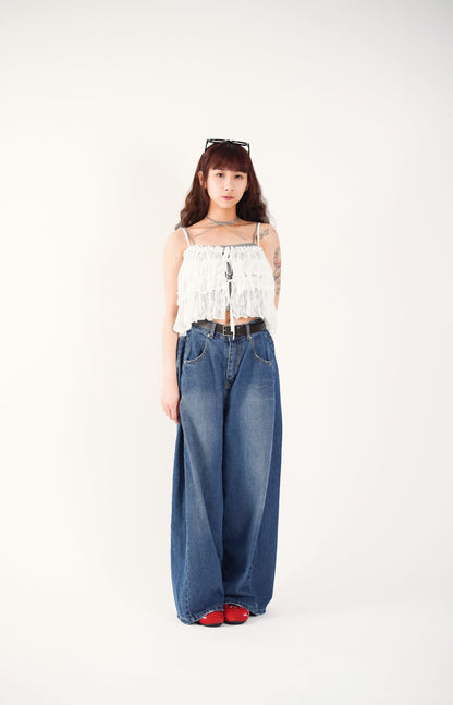 Embroidered Ruffle Camisole Top