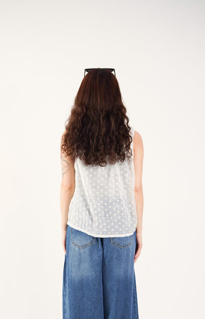 Floral Whisper Lace-Up Top