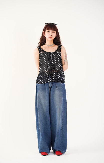 Floral Whisper Lace-Up Top