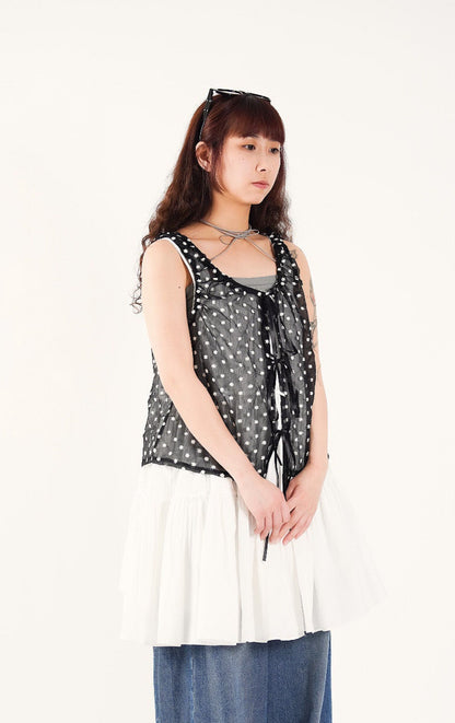 Floral Whisper Lace-Up Top