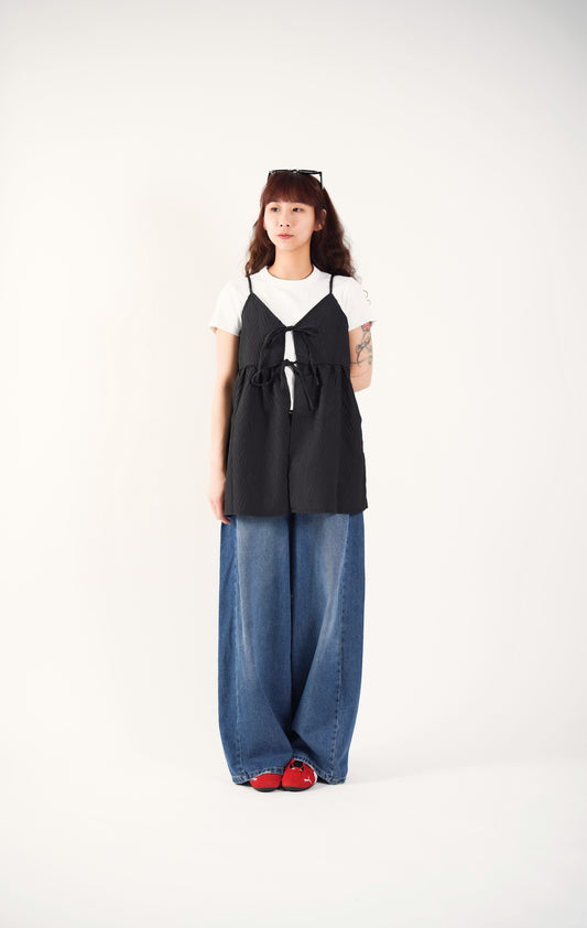 2-Way Puffy Jacquard Camisole
