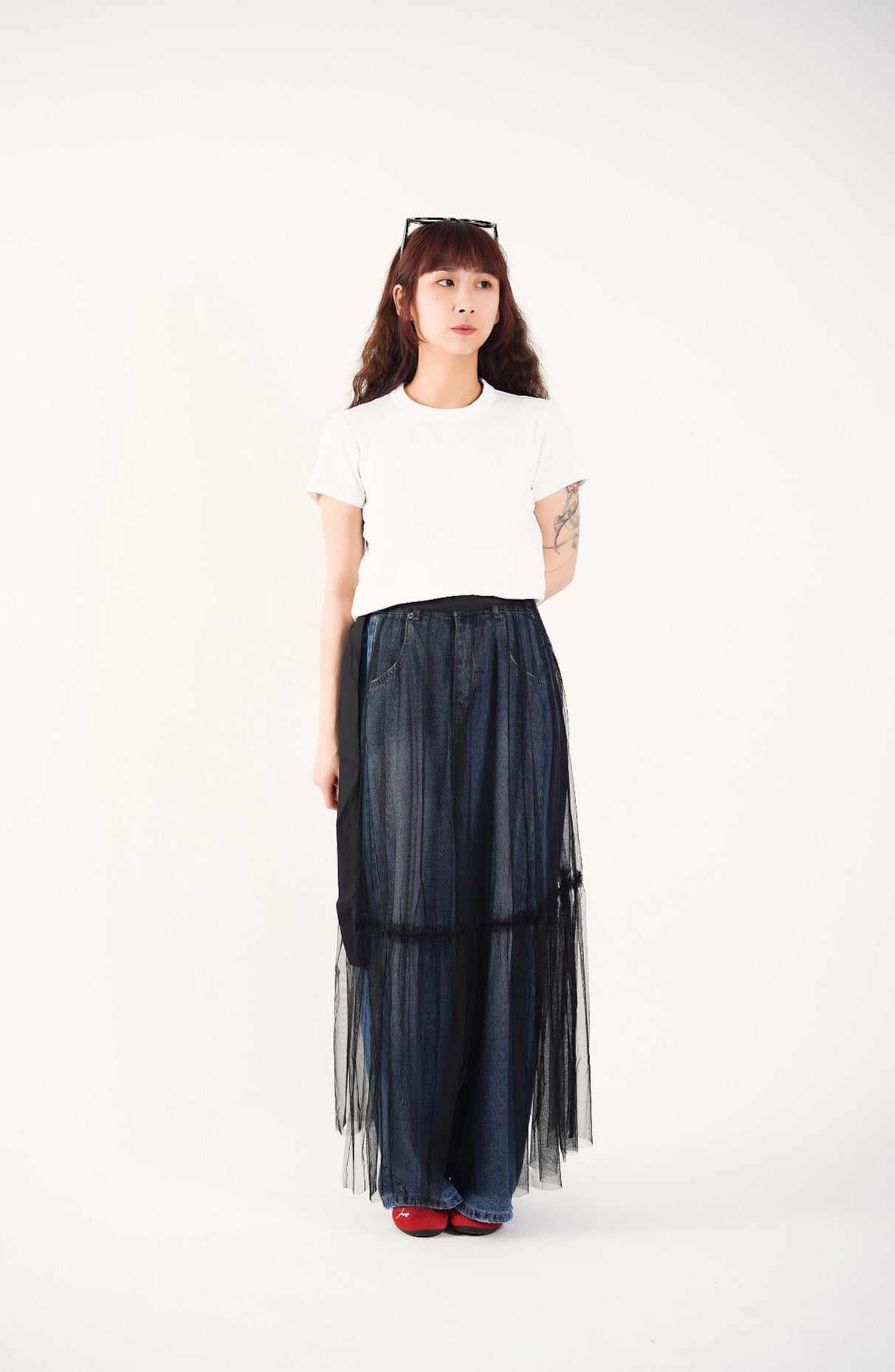 Black Sheer Tulle Wrap Skirt